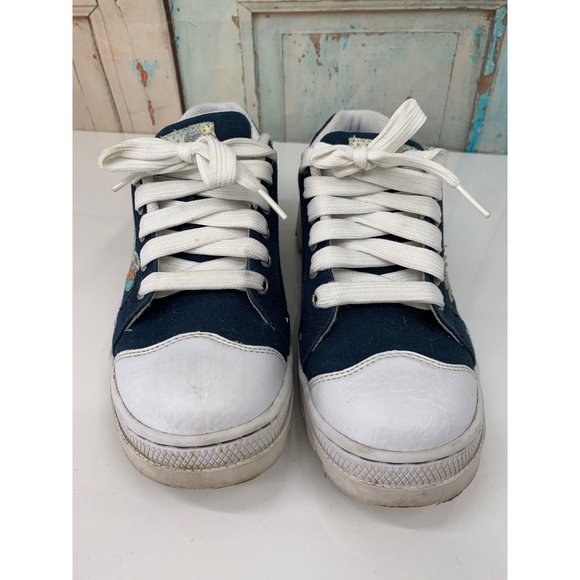 Skechers 8 Navy "I Love My Skechers" Appliqued Walking Canvas Shoes - Picture 3 of 11